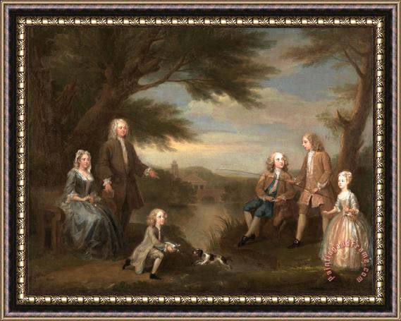 William Hogarth John And Elizabeth Jeffreys And Their Children Framed Painting