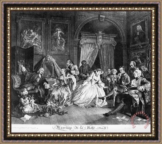 William Hogarth Marriage a La Mode, Plate 4, (the Countess's Levee) Framed Painting