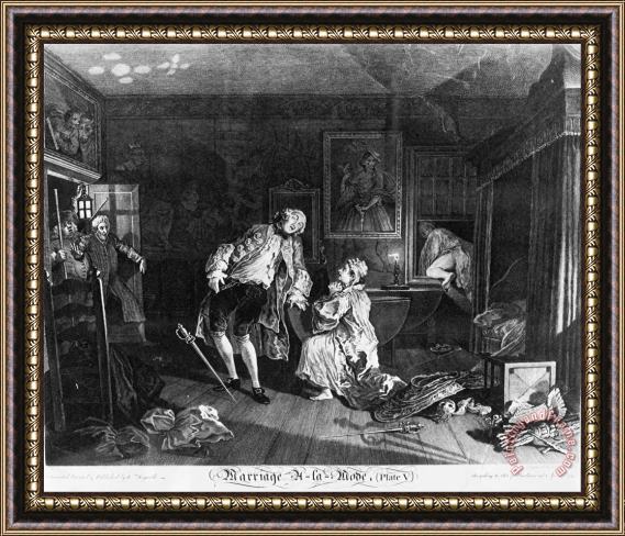 William Hogarth Marriage a La Mode, Plate 5, (the Death of The Earl) Framed Print