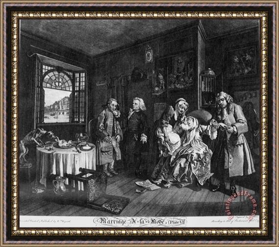 William Hogarth Marriage a La Mode, Plate 6, (the Death of The Countess) Framed Print