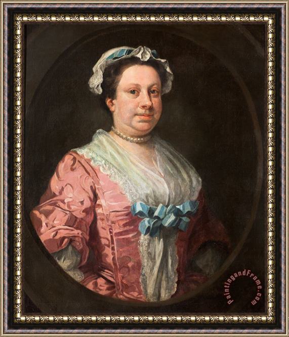 William Hogarth Portrait of The Artist's Sister, Anne Hogarth (1701 1771) Or, Lady in Rose Taffeta Framed Print