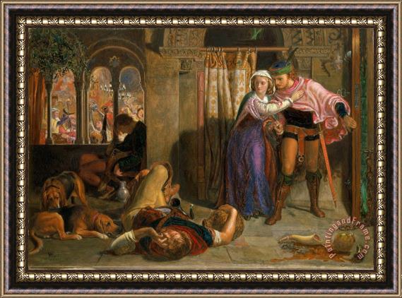 William Holman Hunt The Flight of Madeline And Porphyro During The Drunkenness Attending The Revelry (the Eve of St. Agnes) Framed Painting