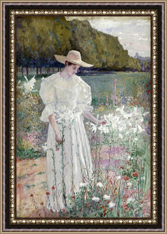 William J. Forsyth Among The Lilies Framed Painting