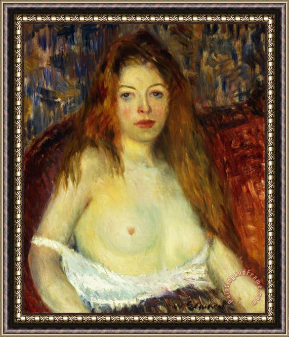 William James Glackens A Red-haired Model Framed Painting