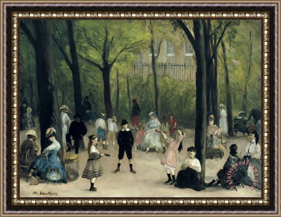 William James Glackens Luxembourg Gardens Framed Painting