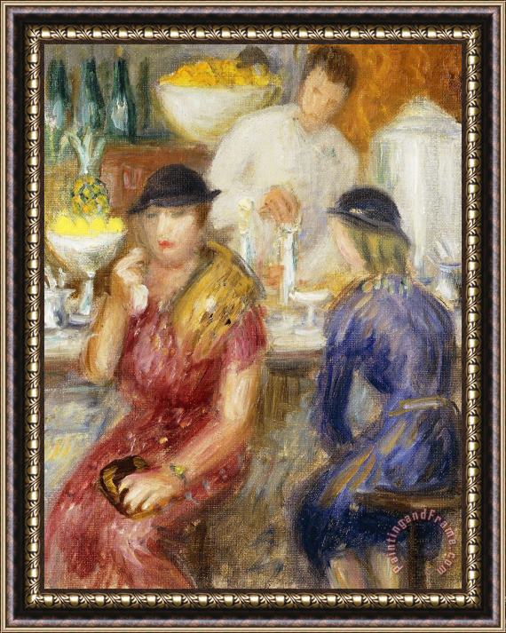 William James Glackens Study For The Soda Fountain Framed Print