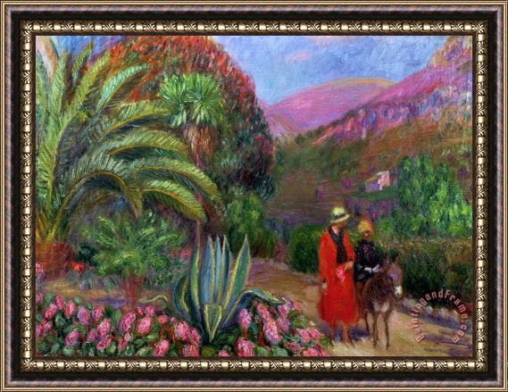 William James Glackens Woman with Child on a Donkey Framed Print