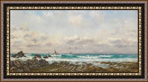Lionel Walden Framed Paintings - Boats at Sea by William Lionel Wyllie