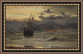 Lionel Walden Framed Paintings - Dawn After the Storm by William Lionel Wyllie