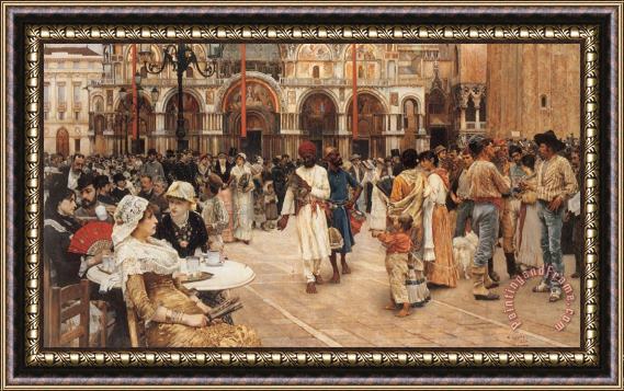 William Logsdail Piazza of St Mark's, Venice Framed Print