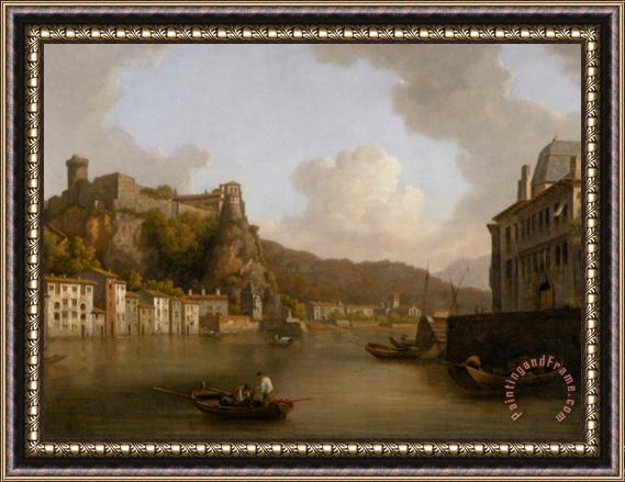 William Marlow View of The Chateau De Pierre Encise on The Rhone Lyon Framed Painting