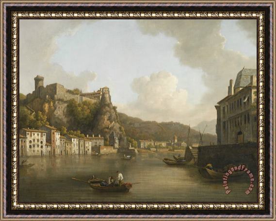 William Marlow View of The Chateau Du Pierre Encise on The Rhone, Lyon Framed Painting