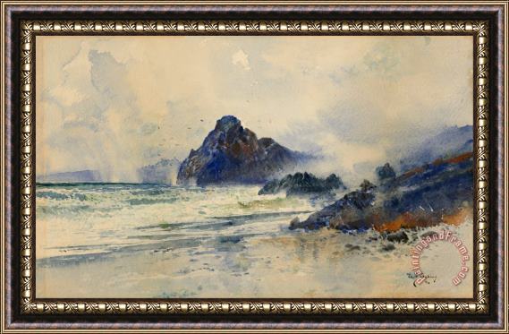 William Mathew Hodgkins A Wet Day on a Wild Coast Framed Painting