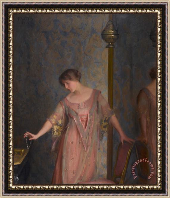 William McGregor Paxton Rose And Blue Framed Painting