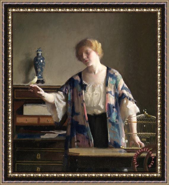 William McGregor Paxton The Canary Framed Painting
