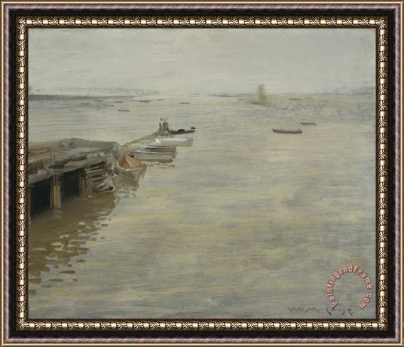 William Merritt Chase A Gray Day Framed Painting
