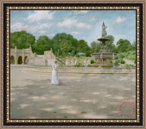 William Merritt Chase An Early Stroll in The Park Framed Print