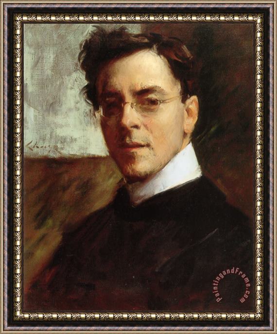 William Merritt Chase Portrait of Louis Betts Framed Painting