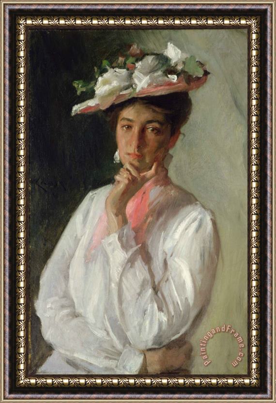 William Merritt Chase Woman in White Framed Print