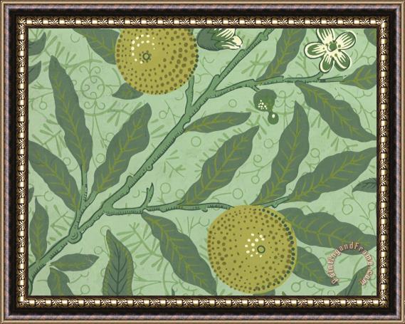 William Morris Wallpaper Sample with Lemons And Branches Framed Print