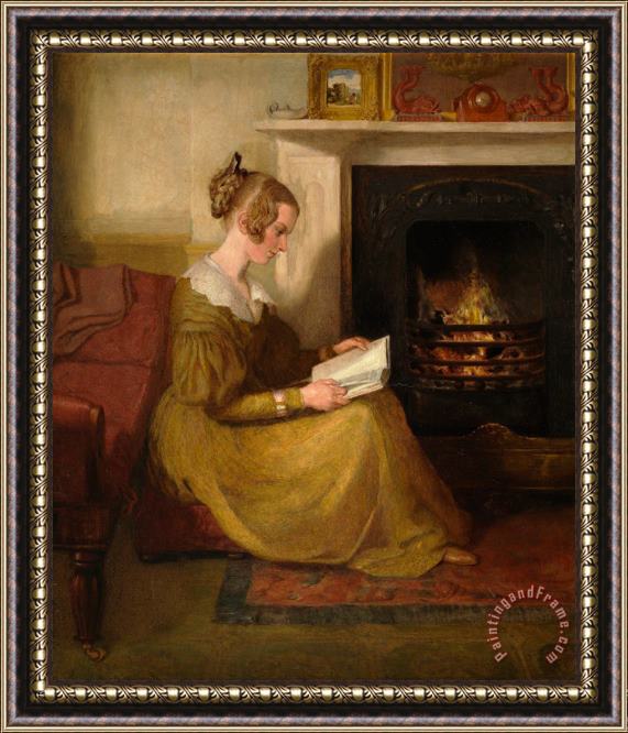 William Mulready A Fireside Read Framed Painting