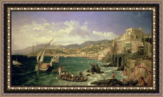 William Parrott View of Genoa Framed Painting