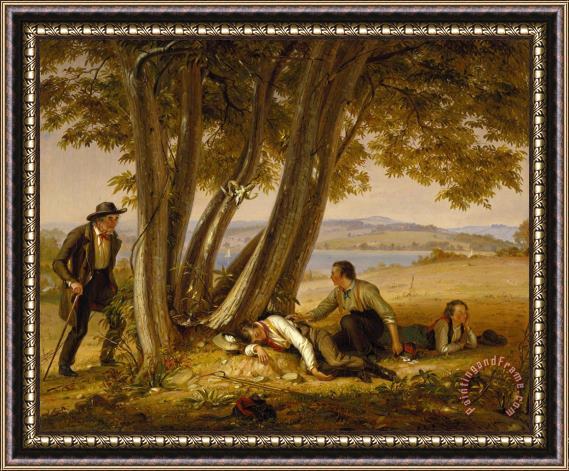 William Sidney Mount Caught Napping (boys Caught Napping in a Field) Framed Print