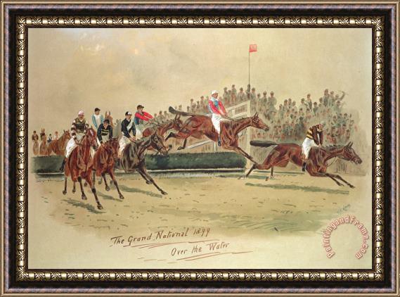William Verner Longe The Grand National Over The Water Framed Painting