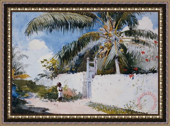 Winslow Homer A Garden in Nassau Framed Print