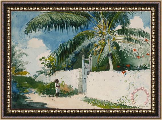 Winslow Homer A Garden in Nassau Framed Print
