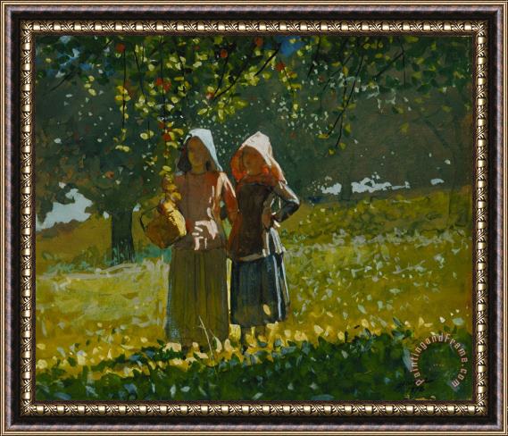 Winslow Homer Apple Picking Framed Painting