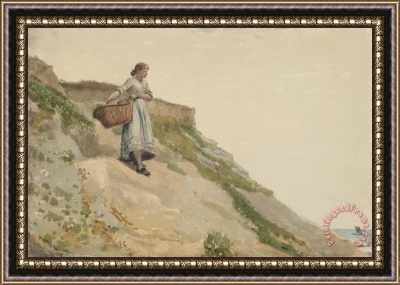 Winslow Homer Girl Carrying a Basket Framed Print