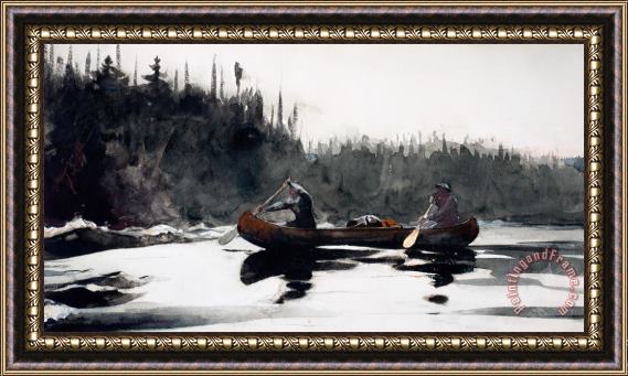 Winslow Homer Guides Shooting Rapids Framed Painting
