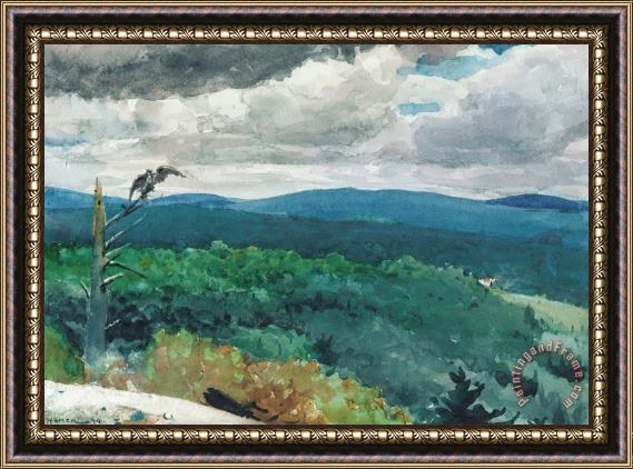 Winslow Homer Hilly Landscape Framed Painting