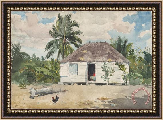 Winslow Homer Native Huts, Nassau Framed Print