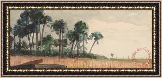 Winslow Homer Palm Trees, Red Framed Painting