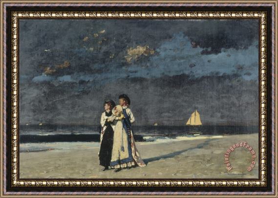 Winslow Homer Promenade on The Beach Framed Print