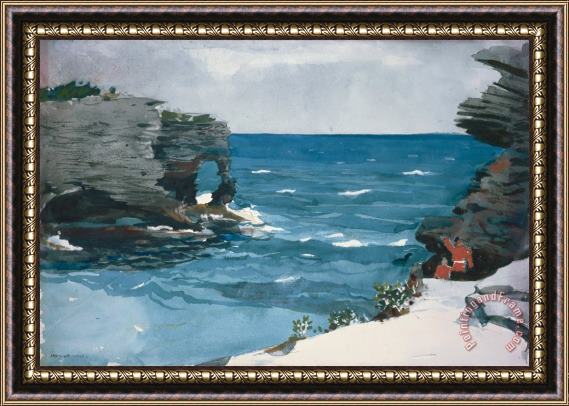 Winslow Homer Rocky Shore, Bermuda Framed Painting