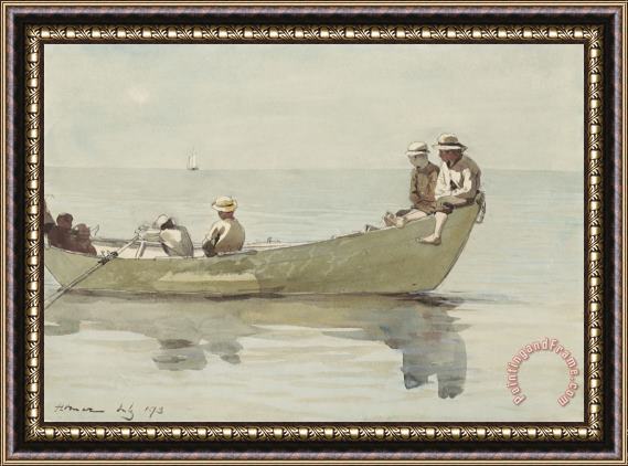 Winslow Homer Seven Boys in a Dory (detail) Framed Painting