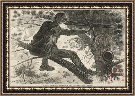 Winslow Homer The Army of The Potomac a Sharp Shooter on Picket Duty Framed Painting