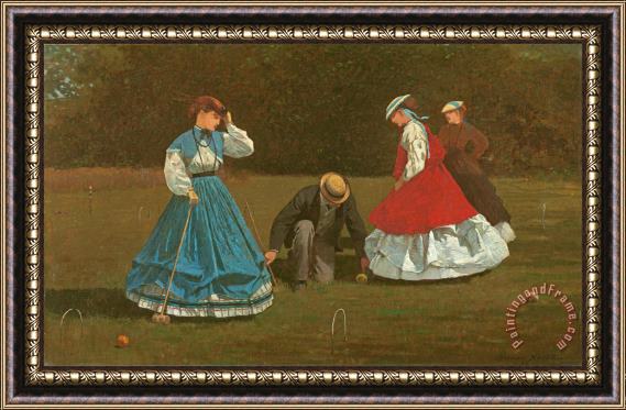 Winslow Homer The Croquet Game Framed Print