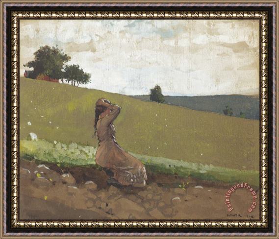 Winslow Homer The Green Hill Framed Painting
