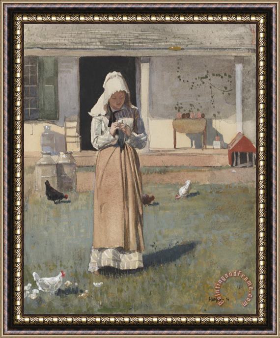 Winslow Homer The Sick Chicken Framed Painting