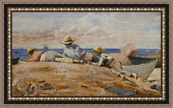 Winslow Homer Three Boys on The Shore Framed Print