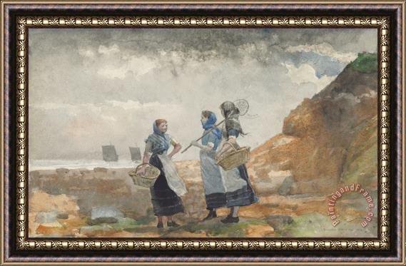 Winslow Homer Three Fisher Girls, Tynemouth Framed Print