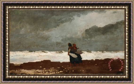 Winslow Homer Two Figures by The Sea Framed Print