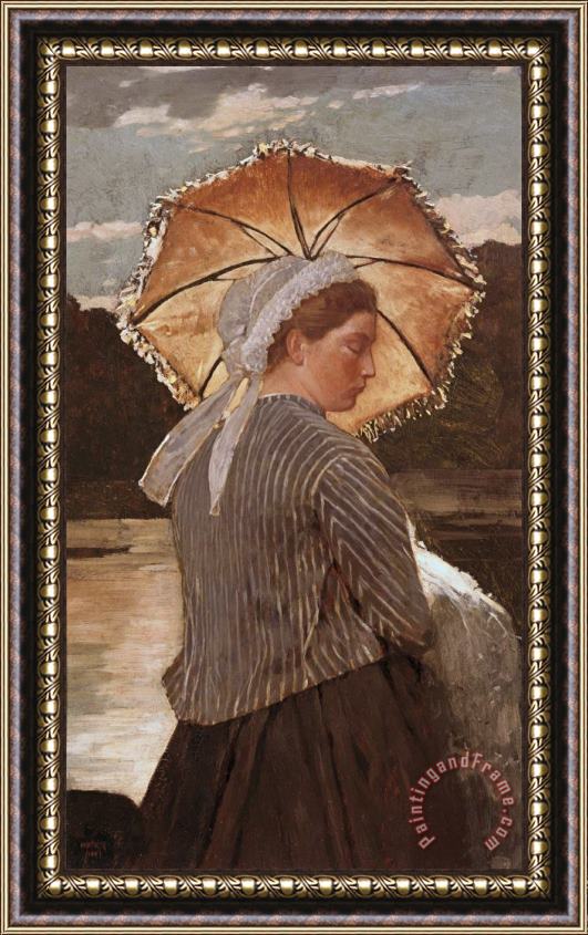 Winslow Homer Woman with Parasol Framed Painting