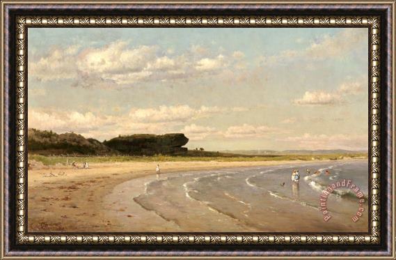 Worthington Whittredge Second Beach, Newport Framed Print