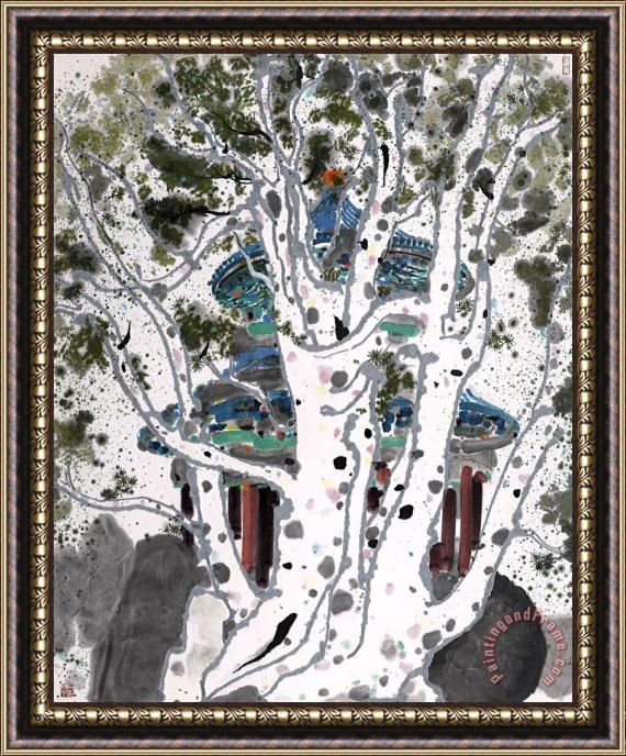 Wu Guanzhong A Lacebark Pine, 1984 Framed Print