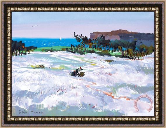 Wu Guanzhong A Seaside Scene, 1976 Framed Painting